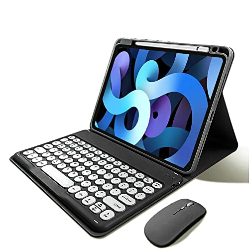 Funda con teclado iPad 10ª generación 2022 con ratón bluetooth y soporte para lápiz negro