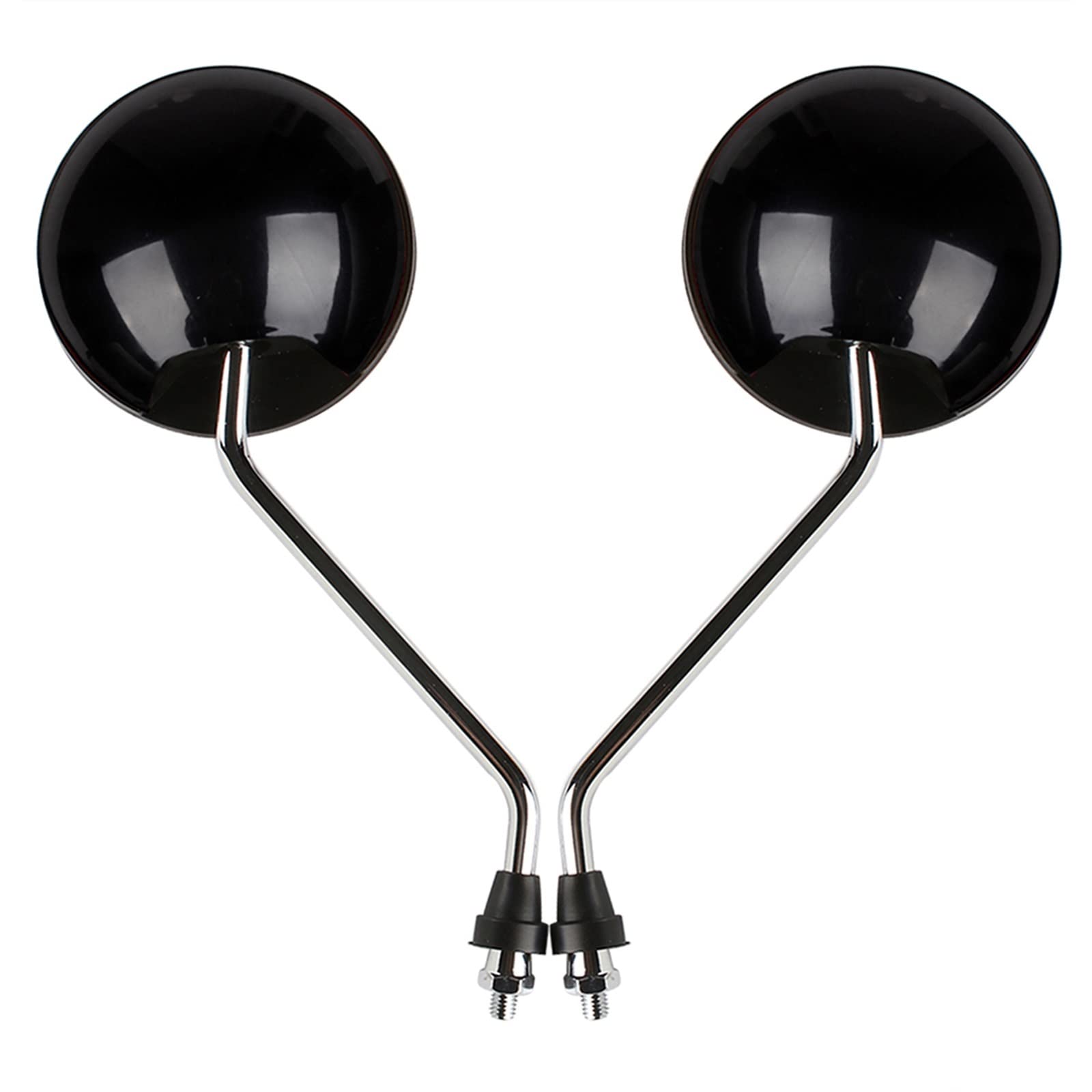 Espejos Moto Homologados Espejo Lateral Redondo Para Motocicleta Ciclomotor Sentido Las Agujas Reloj 6mm 8mm 360 Grados Espejos Retrovisores Para Motocicleta Geevorks(Black,10mm)