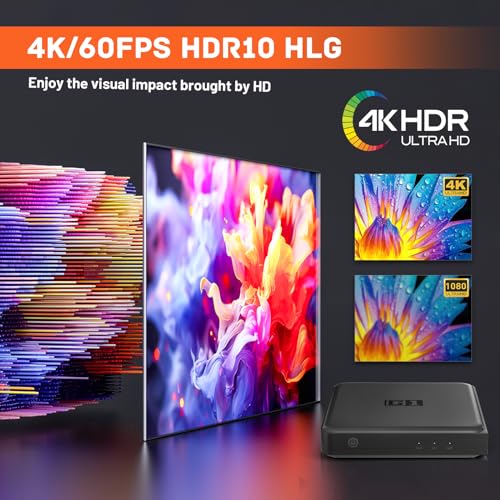 Kinhank Android 14.0 TV Box, G1 Smart TV Box, Compatible with Netflix Google Certified, Streaming Media Player, Ultra 4K HDR 10+, WiFi 6, BT 5.0, Dolby Digital Plus & Dolby Vision, Voice Control