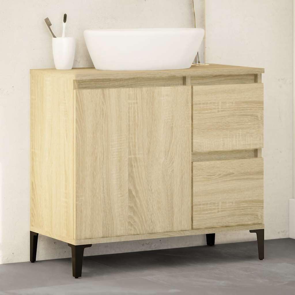 Juego de muebles de baño de madera con armario auxiliar de 65 cm de ancho