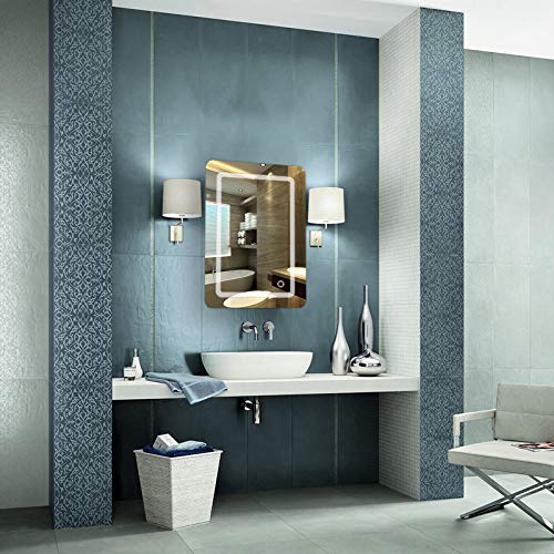 POPSPARK 50 x 70 x 4 cm Illuminated LED Bathroom Mirror Wall Mounted LED Light Mirror (50x70x4cm)