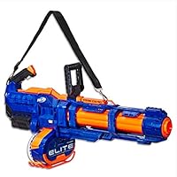 Hasbro E4026 NERF Elite - Titan CS 50 Blaster inc 50 Official Darts - Fully Motorised with Spinning Barrel - Kids Toys & Outdoor Games - Ages 8+,Blue/ Orange