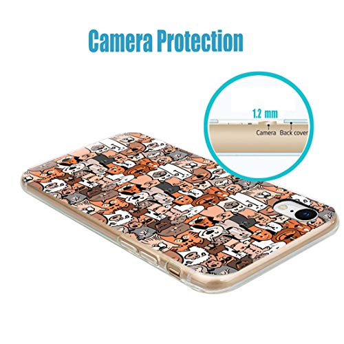 Iphone Xr Case Cute,Artiosit 360 Full Protective Shockproof Thin Slim Flexible Soft Tpu Clear Case Cover With Cool Design For Iphone Xr 6.1,Cartoon Animal Pet Cute Brown Dog Puppy And Cat Smile #TOP2