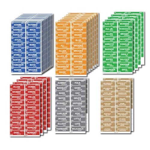Bambluby Fantasy Football Draft Board Stickers 2025-2026 with Over 596 Players - Alphabetized by Position(Stickers Only) (FFL Stickers(IDP Stickers Included))