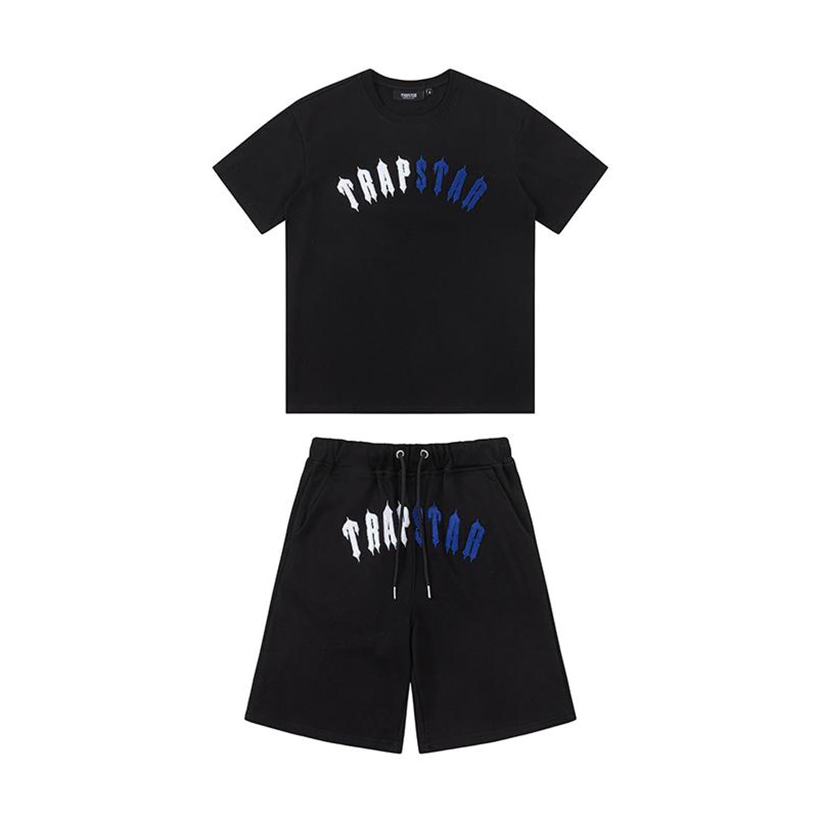 Generic Camiseta Trapstar De 2 Piezas,Trapstar Camisetas de y Pantalones Cortos Conjunto de Chándal Traje Deportivo De Verano Unisex Trapstar Verano Camiseta básica de verano Conjunto Deportivo Transpirable
