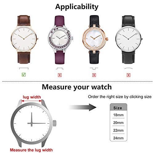 Fullmosa Quick Release Watch Band, Bamboo Genuine Leather Watch Strap For Asus Zenwatch 2 1.45"/Garmin Active S/Move 3S/Withings Move/Move Ecg, 18Mm Grey #TOP4