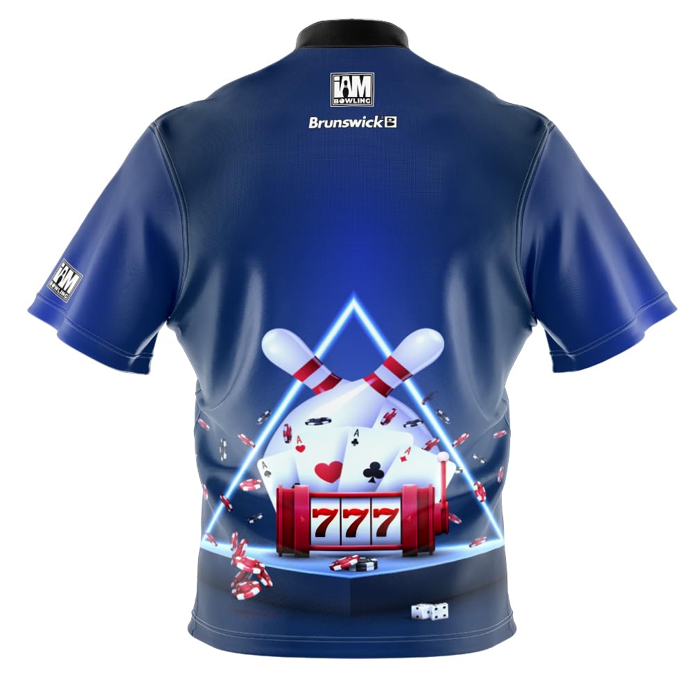 Logo Infusion I AM Bowling Jersey Short Sleeve Sash Collar 2332 BR1 Made in USA BRUNSWICK1 (US, Alpha, X-Large, Regular, Regular, Multi)