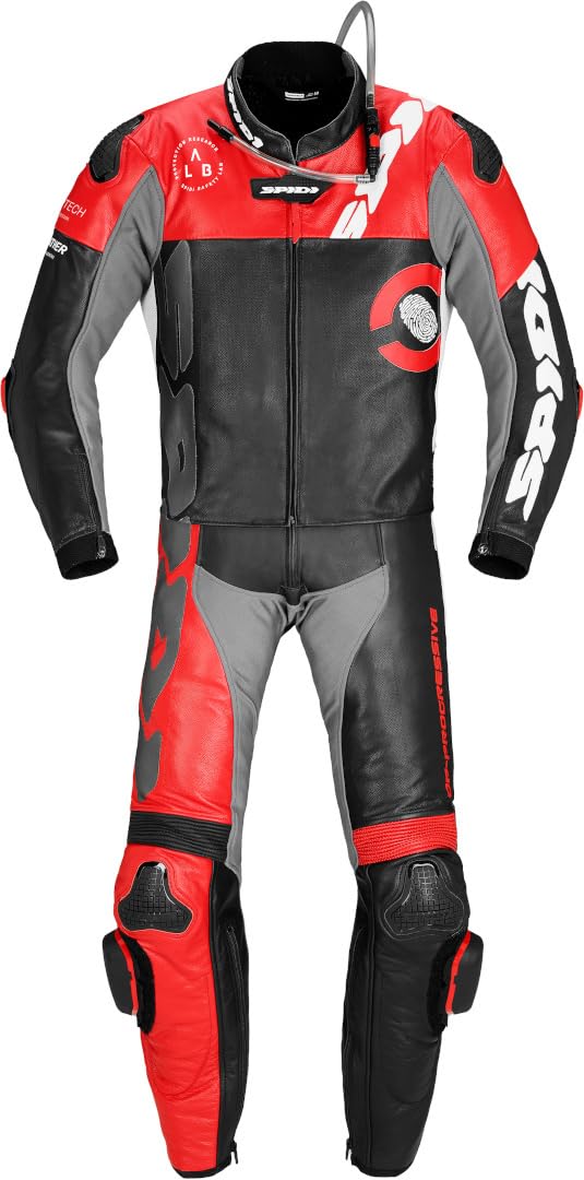 Spidi DP-Progressive Touring Dwuczęściowy skórzany kombinezon motocyklowy, czerwony/czarny, 52