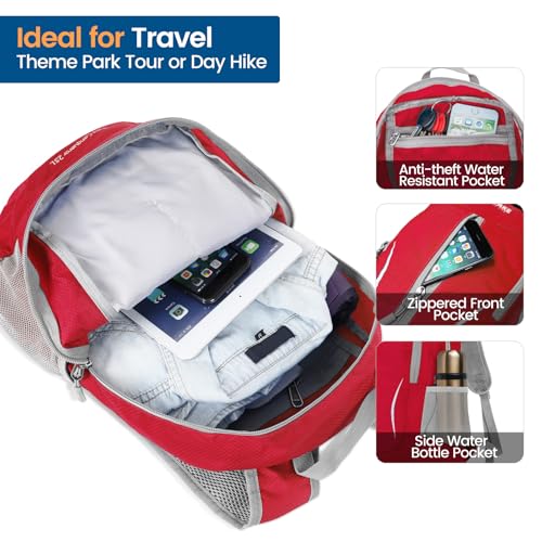 Image of ZOMAKE Ultra Lightweight Packable Backpack 25L, Foldable Hiking Backpacks Water Resistant Small Folding Daypack for Travel(Bright Red)