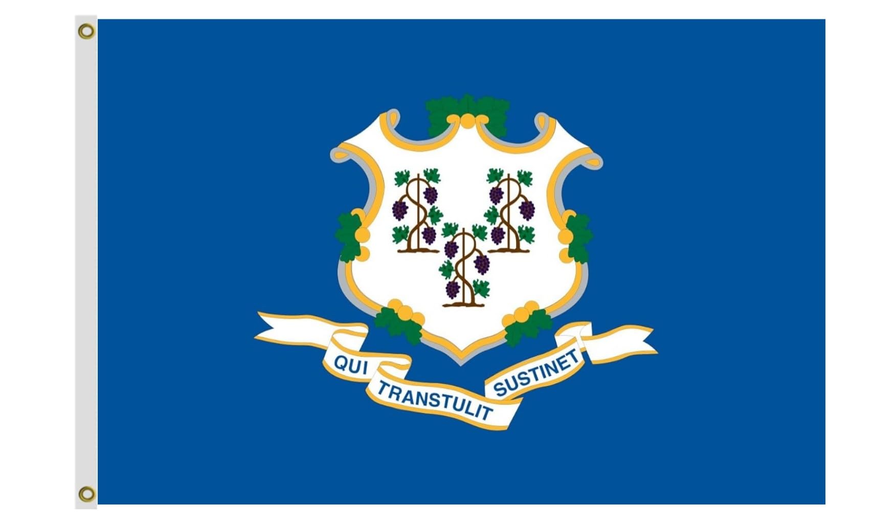 Drapeau Connecticut couleurs vives anti-UV toutes saisons pour extérieur