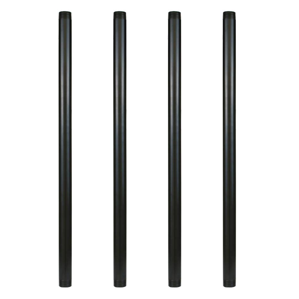 Tubo de metal negro precortado de 1" para proyectos DIY fáciles