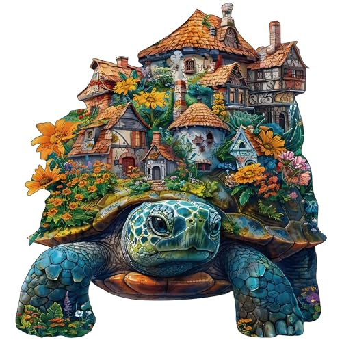 Holzpuzzle Erwachsene, 200 Schildkröte Wooden Puzzle, Einzigartiges Tierform Holz Puzzle, Kreatives Weihnachten Geschenke