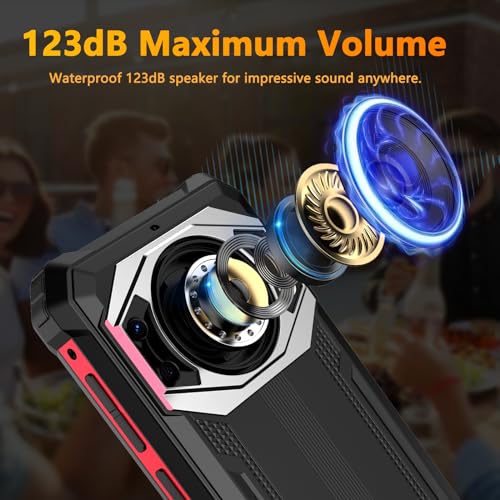 Image of FOSSIBOT F101P Android 13 Rugged Smartphone, 7GB+64GB /1TB Rugged Call Phone 10600mAh Unlocked Phone 123dB Loud Volume Phone 5.45 inch 24MP+8MP Camera Waterproof Smartphone 4G Dual SIM OTG 18W Charger
