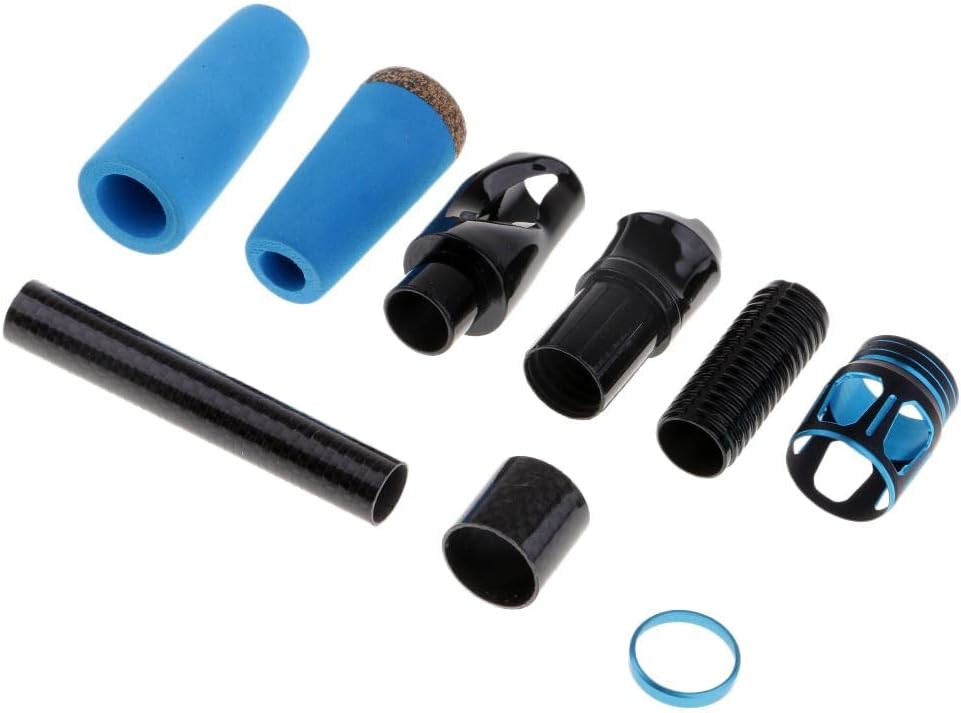 High Density EVA Fishing Rod Handle & Reel Seat Set | DIY Repair Kit | Corrosion- Carbon Tube | weight & Easy to Install | Suitable for Seawater & Freshwater | for Fishing - Blue, Spinning Reel Seat