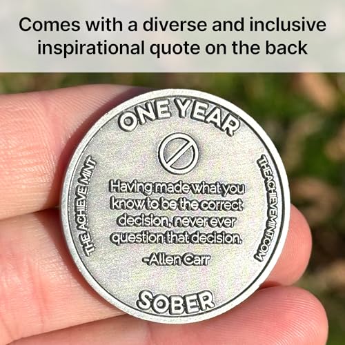 Image of The Achieve Mint 1 Year Sober Token - Non-AA, Non-Religious Sobriety Gift for Men & Women