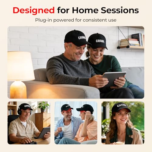 Image of CAYAMA Red Light Hair Growth Cap for Men & Women, 528 Total Light Emitters | Full-scalp coverage with adjustable fit, 10-30 min remote sessions, adapter or compatible power bank support