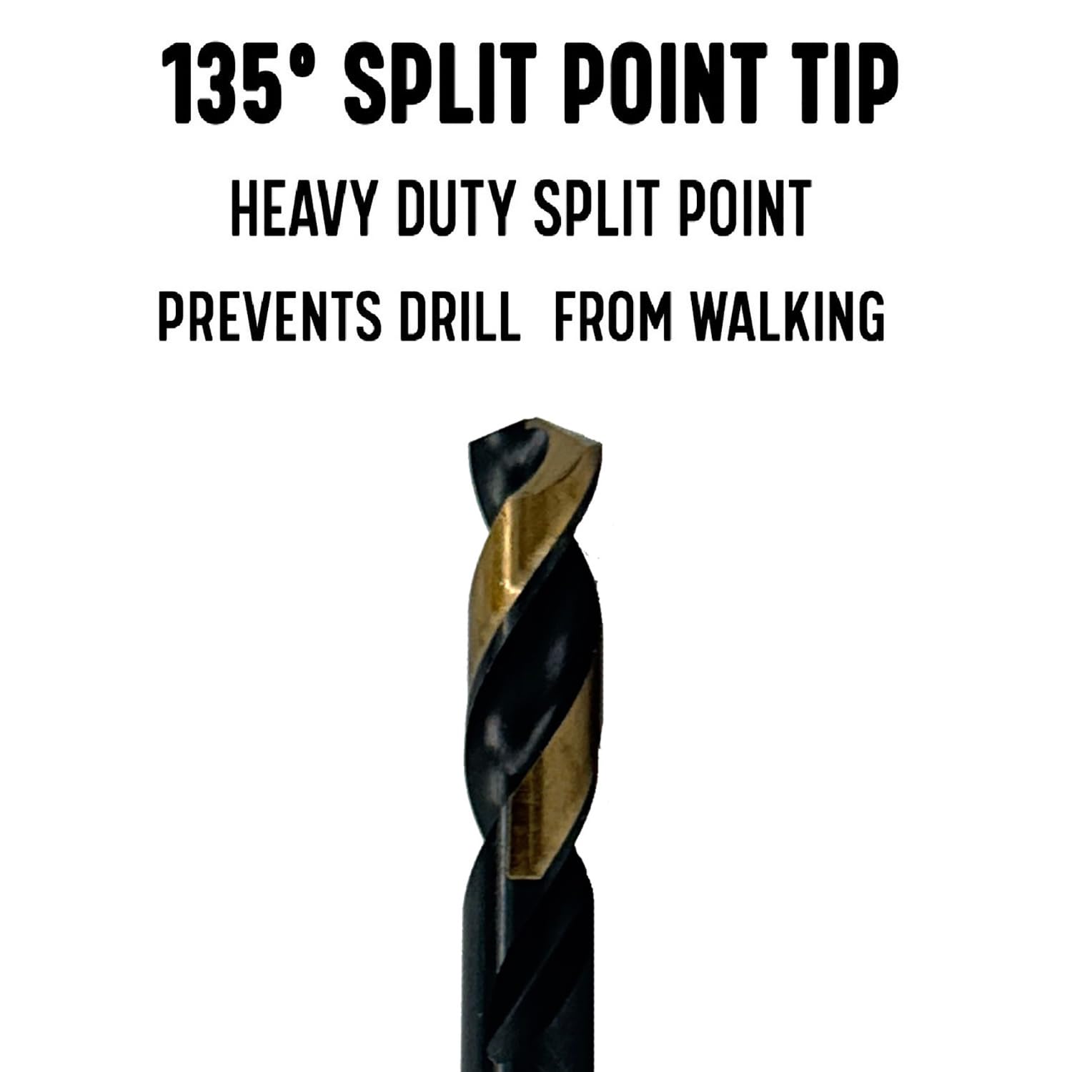 Drill America Juego de 29 brocas HSS de grado contratista negro y dorado (1/16 pulgadas - 1/2 pulgada x 64 partes), serie KFDST