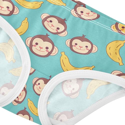 Wusikd Monkey Banana Girls' Underwear Cotton Cute Girls Briefs Soft Toddler Underwear 2T4