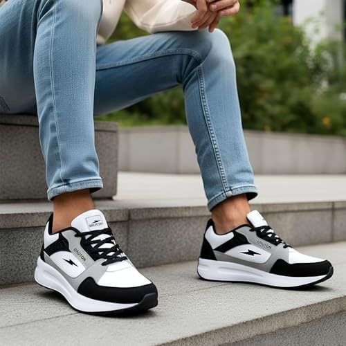 Image of BRUTON 619 Men's Running Shoes | Lightweight Sports Shoes for Men | Comfortable Walking Jogging Gym Shoes | Lace-Up Flexible Daily Use Footwear