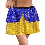 TWINKLEDE Sparkle Running Skirt Sequin Run Skirts Glitter Athletic Skirts Sparkly Costume Skirt for Women and Girls (Snow White)