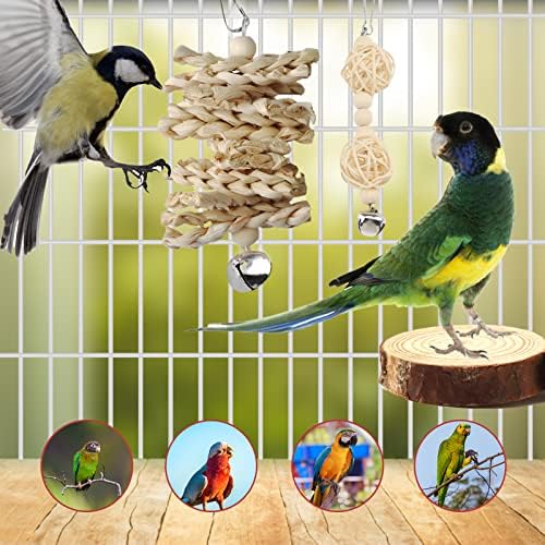 Bird Toys Parakeet Cage Accessories, PietyPet 13pcs Bird Parakeet Toys, Swing Hanging Standing Chewing Toy, Bird toys for parakeets, Cockatiel, Parrot