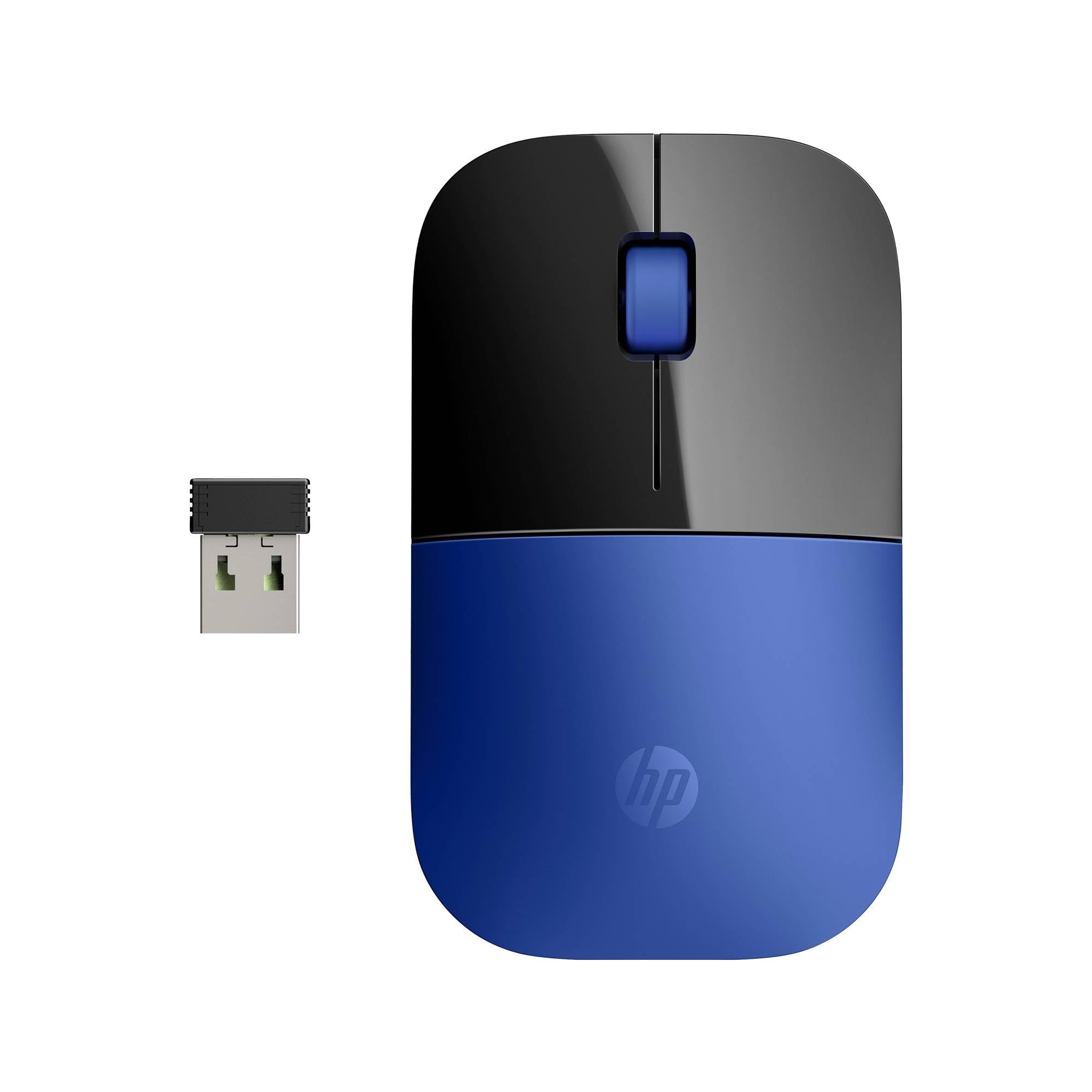 HP Z3700 Mouse Wireless, Sensore Preciso, Tecnologia LED Blue, 1200 DPI, 3 Pulsanti, Rotella Scorrimento, Ricevitore USB Wireless 2.4 GHz Incluso, Design Pratico e Confortevole, Blu