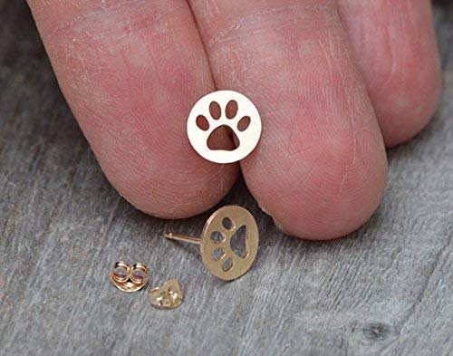 9ct gold paw print earrings