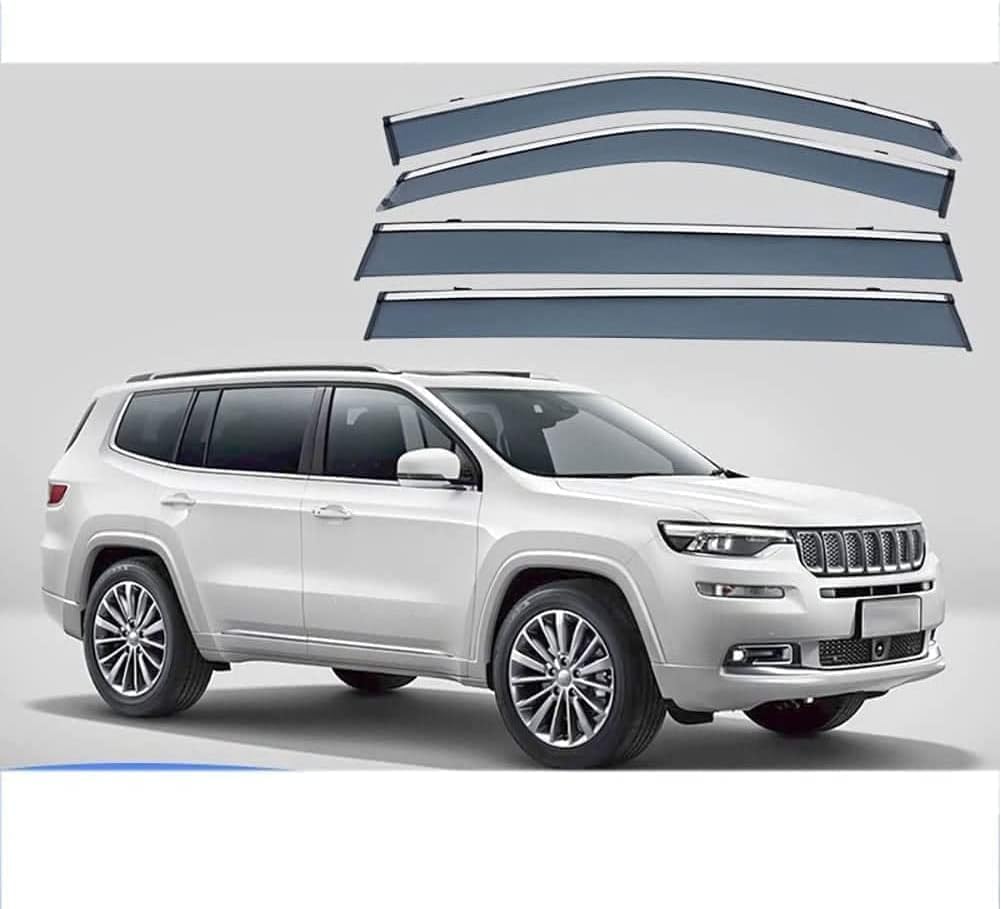 PANXUC Car Wind Deflectors for Jeep Grand Commander XK 2018, Side Window Wind Rain Deflector Window Visor Sun Rain Guard Smoke Guards