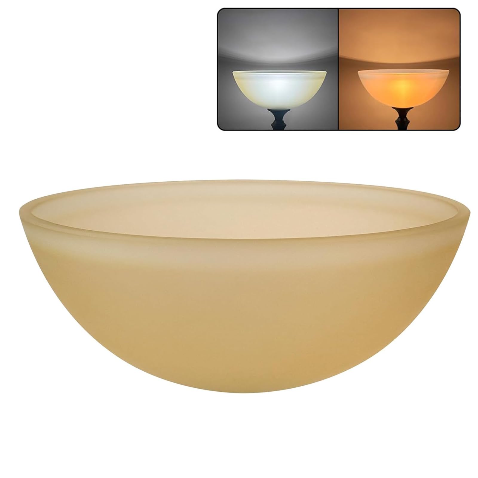 Photo 1 of Glass Lamp Shade Replacement for Torchiere Floor Lamps?Lamp Shade for Floor Lamp Suitable for Base E26 Socket, Standing Lamp Replacement Shade, Alabaster Glass Bowl Shade (Amber bowl-shaped)