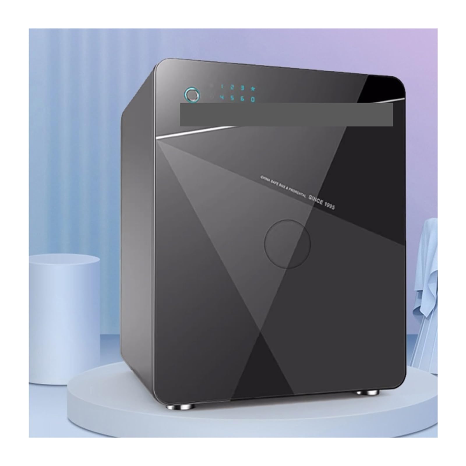 Smart Safe Box - Caja fuerte de acero de alta seguridad con huellas dactilares y contraseña, diseño de mango oculto para protección de oficina y hogar (negro)