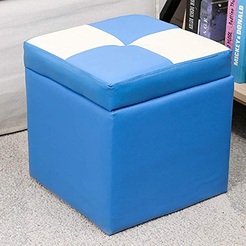 Tabouret pouf de rangement simili cuir avec charnière dessus haut de gamme