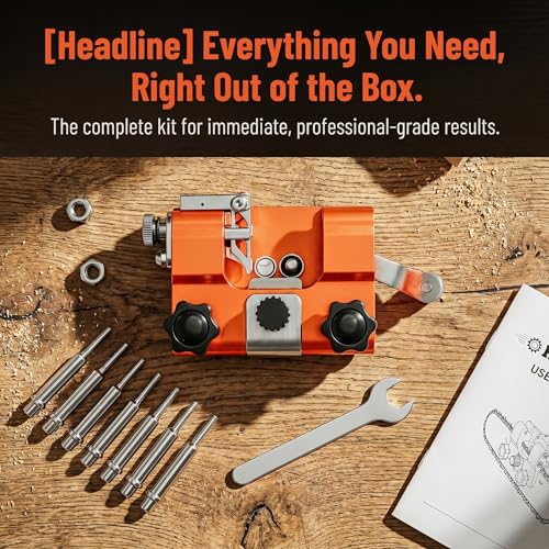 Klampero Manual Chainsaw Sharpener with 7 Stones