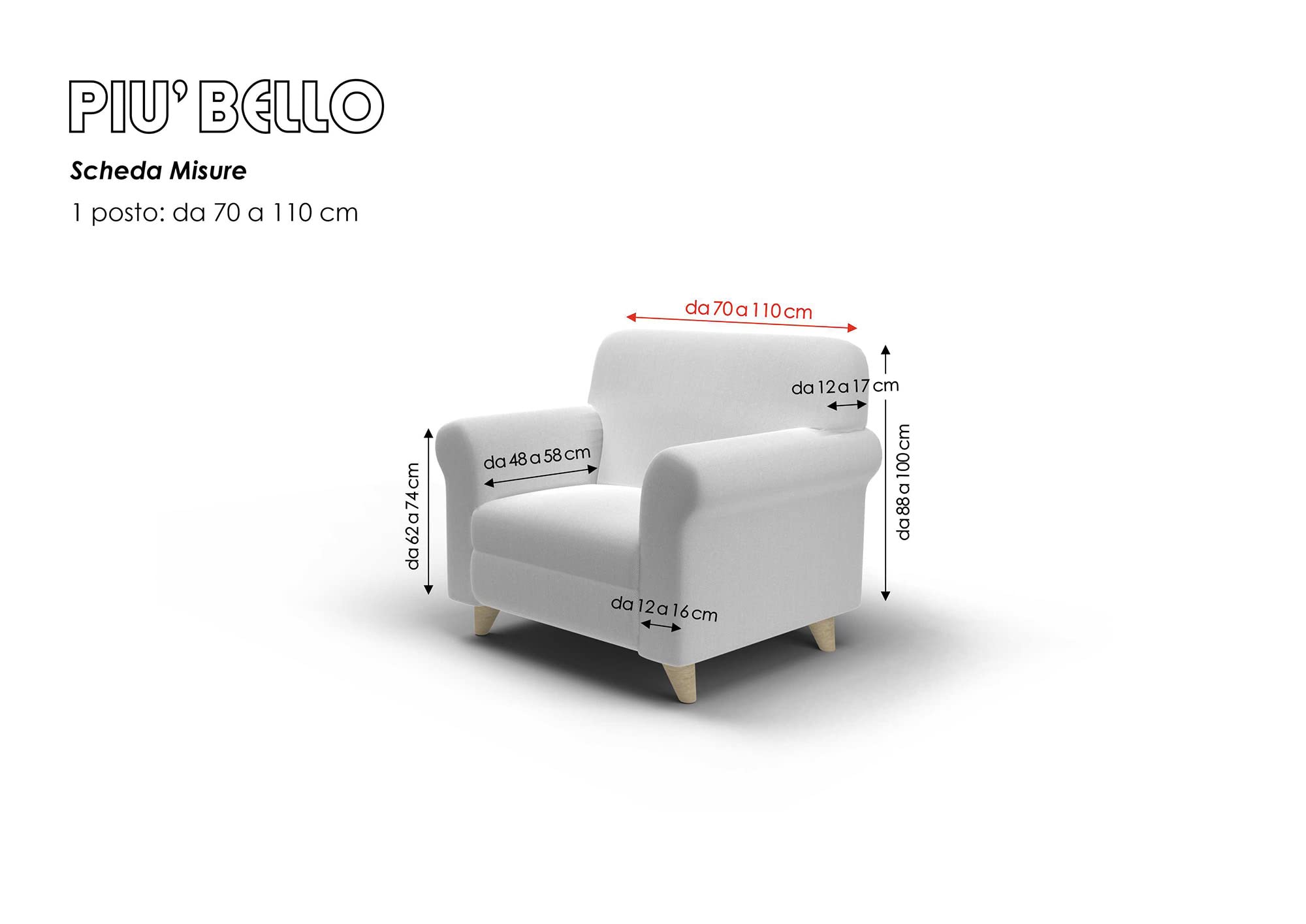 Italian Bed Linen Più Bello bielastic Sofa cover Bordeaux, 1 place, Polyester, 1 Seat - Image 4