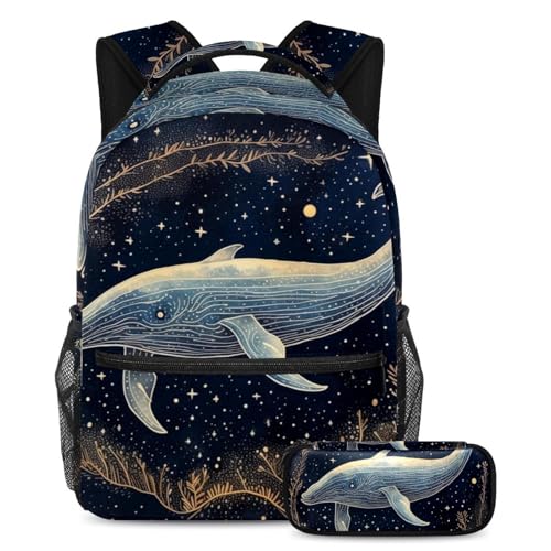 Sac à dos Blue Whale Fairytale Galaxy fini le mal de dos et les stylos perdus