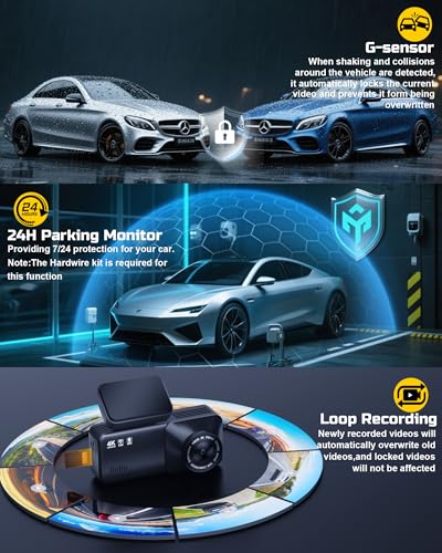 Cámara de salpicadero 4K para coche con GPS integrado y tarjeta 64GB 6