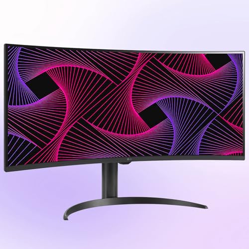 Image of LG 34 inch UltraWide Curved Smart Monitor, WQHD (3440 x 1440) 21:9 LCD Display, 100Hz, 3000:1, VA Panel, AirPlay, Built-in Speakers, webOS, Height & Tilt Adjustable Stand for Home Office