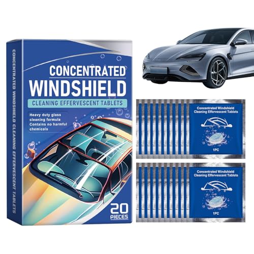 laxreheye Limpiador De Ventanas De Coche - Tabletas Efervescentes De Mantenimiento Para Parabrisas - Tabletas Resistentes A La Intemperie Para Lavaparabrisas,Para Coche Y Camión Interior Exterior