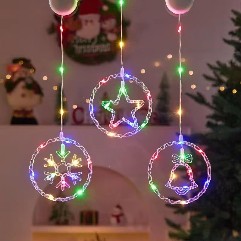 Weihnachtsdeko Fenster Beleuchtet, 3 Stück LED Weihnachtsbeleuchtung...