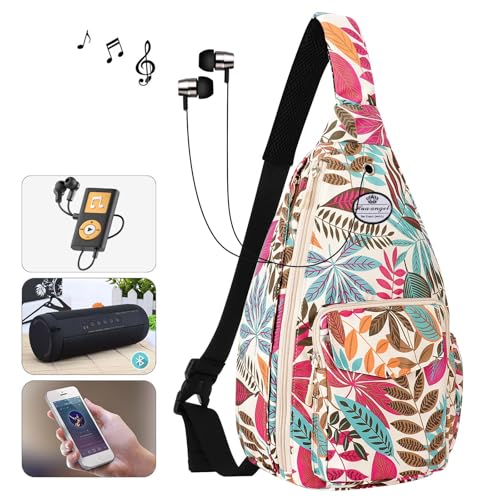 HUA ANGEL Crossbody Sling Bag for Men Women Lightweight Over the Shoulder Purse Day Bag Multipockets for Travel, Hiking, Gym2