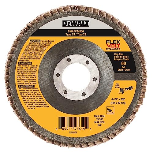 DEWALT DWAFV84560 FLEXVOLT T29 60G Flap Disc, 4-1/2