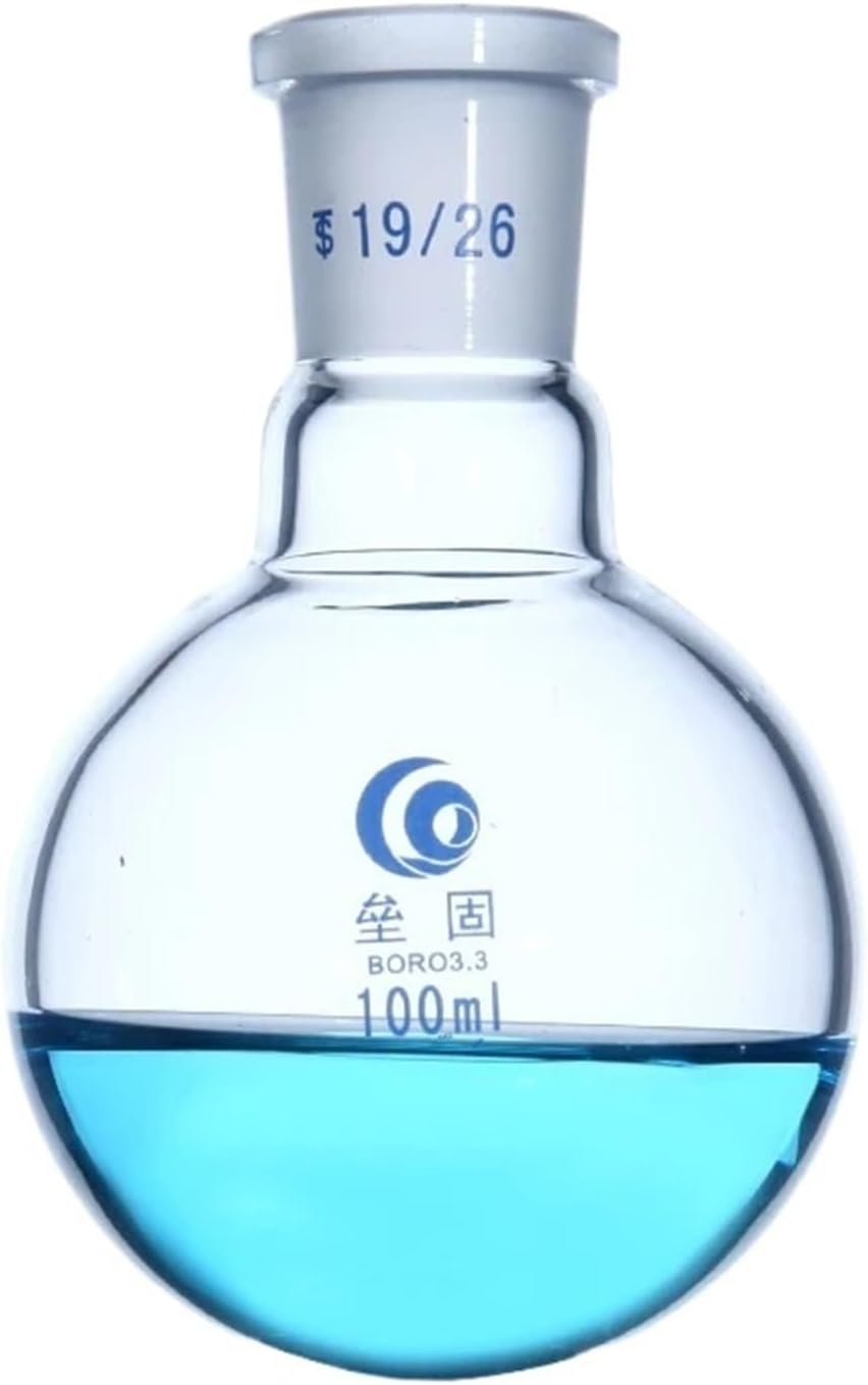 Single Port Flask Round Bottom Thicken Borosilicate GlassStandard Flask Laboratory(100ml Caliber 24mm)