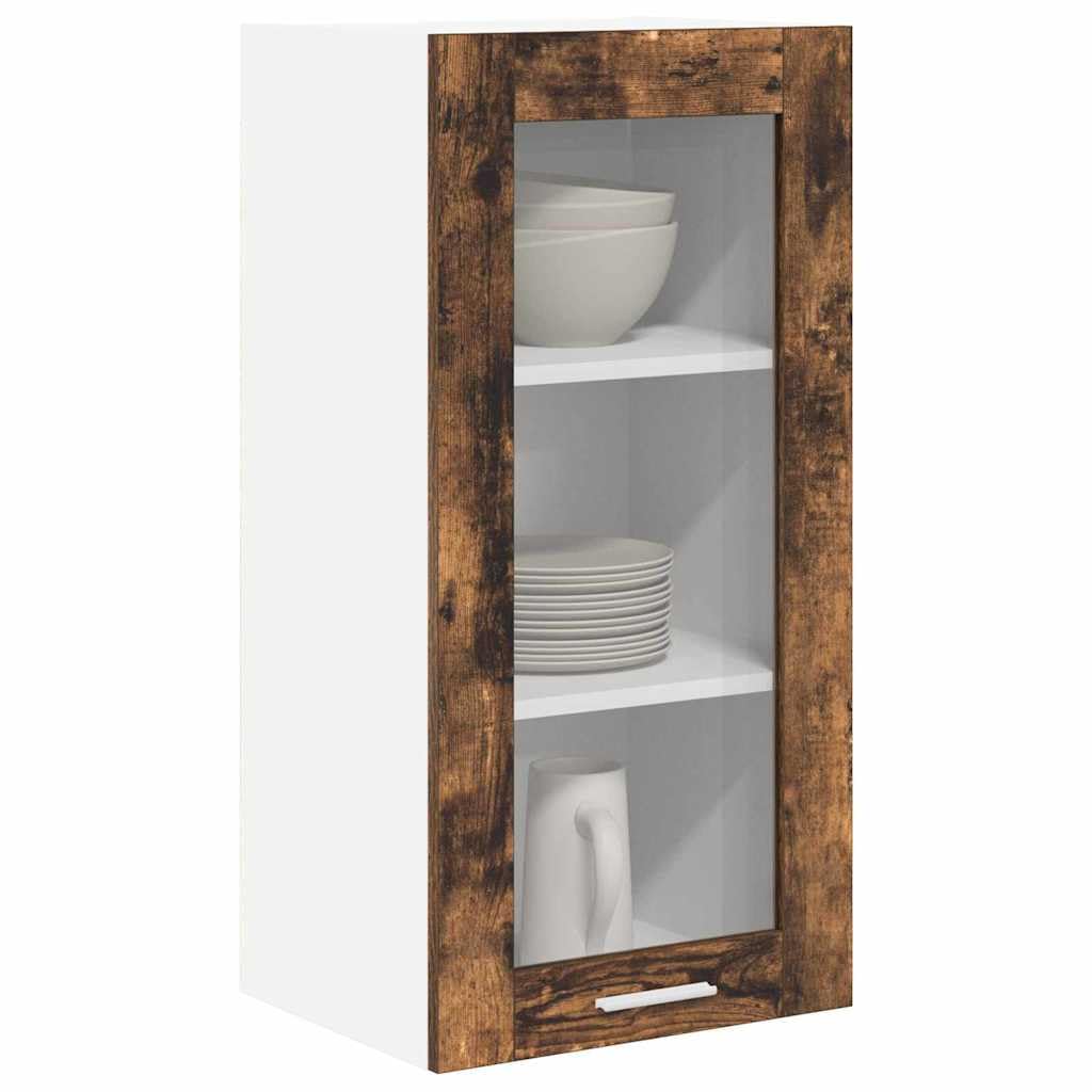 Armoire suspendue chêne fumé 40 x 31 x 80 cm meuble de cuisine mural avec grand espace de rangement