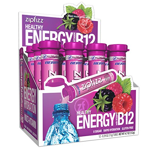 Image of Zipfizz Daily Energy Drink Powder, Berry, 12 Pack | 3-in-1 Sustained Energy, Rapid Hydration, and Essential Vitamins | Sugar-Free | Electrolyte Powder | Contains Vitamin B-12 & Antioxidants