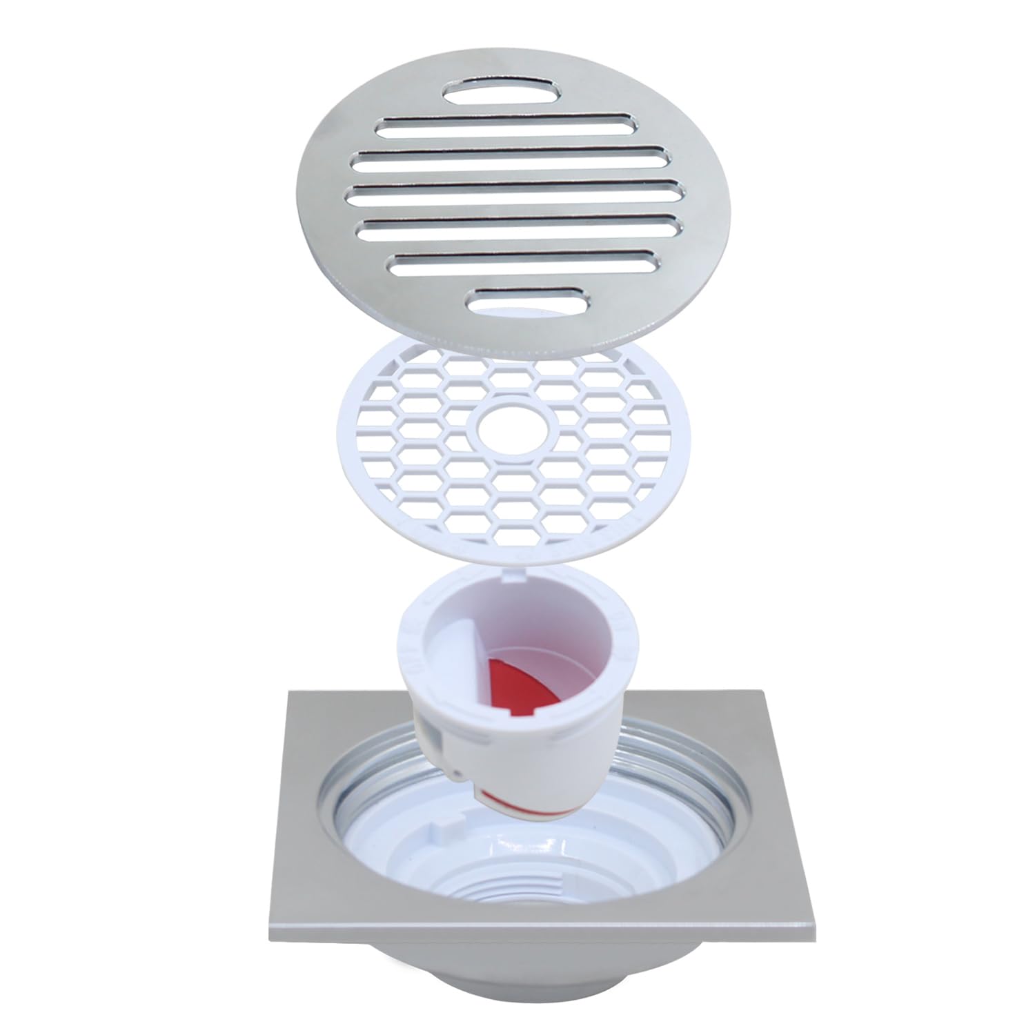 Siphon de Sol Couvercle Rond bonde de Douche Anti Odeur Drainage Bouchon vidange Machine à Laver Salle Bain clapet Lave Linge