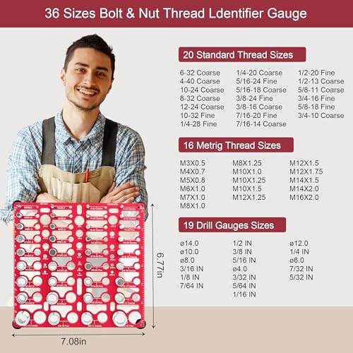 Thread Checker 55 Bolt Size Gauge