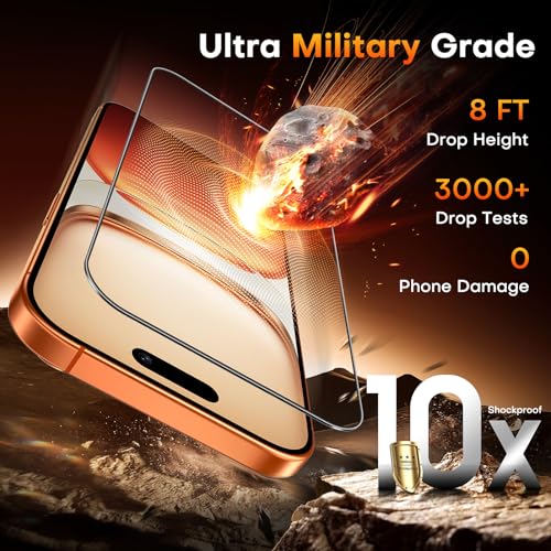 Image of TOCOL for iPhone 17 Pro Screen Protector /iPhone 16 Pro Sceen Protector 6.3 Inch 9H Hardness Military Grade Shatterproof HD Tempered Glass for Full Coverage Protection 2 Pack