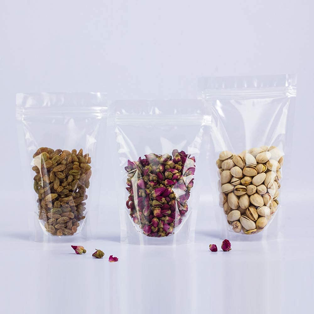 Sacchetti termici con chiusura lampo trasparenti richiudibili da 100 pezzi for conservare biscotti, tè e bevande(3.5x5.1 Inch)
