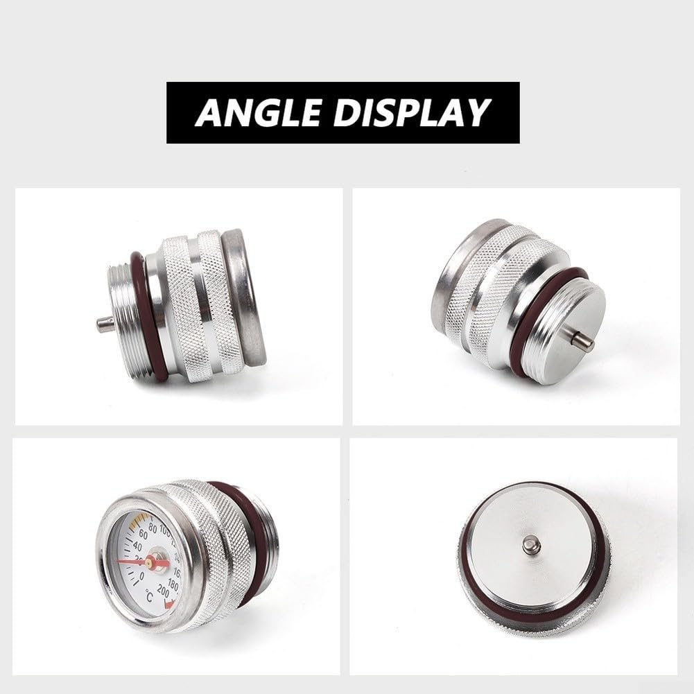Motorradöl-Temperaturanzeige, Motorrad-Motorölkappen-Tank-Temperaturanzeige mit klarer 0–200 ℃ Anzeige, Modifikation, Zubehörteile (schwarz M30 x 1,5)