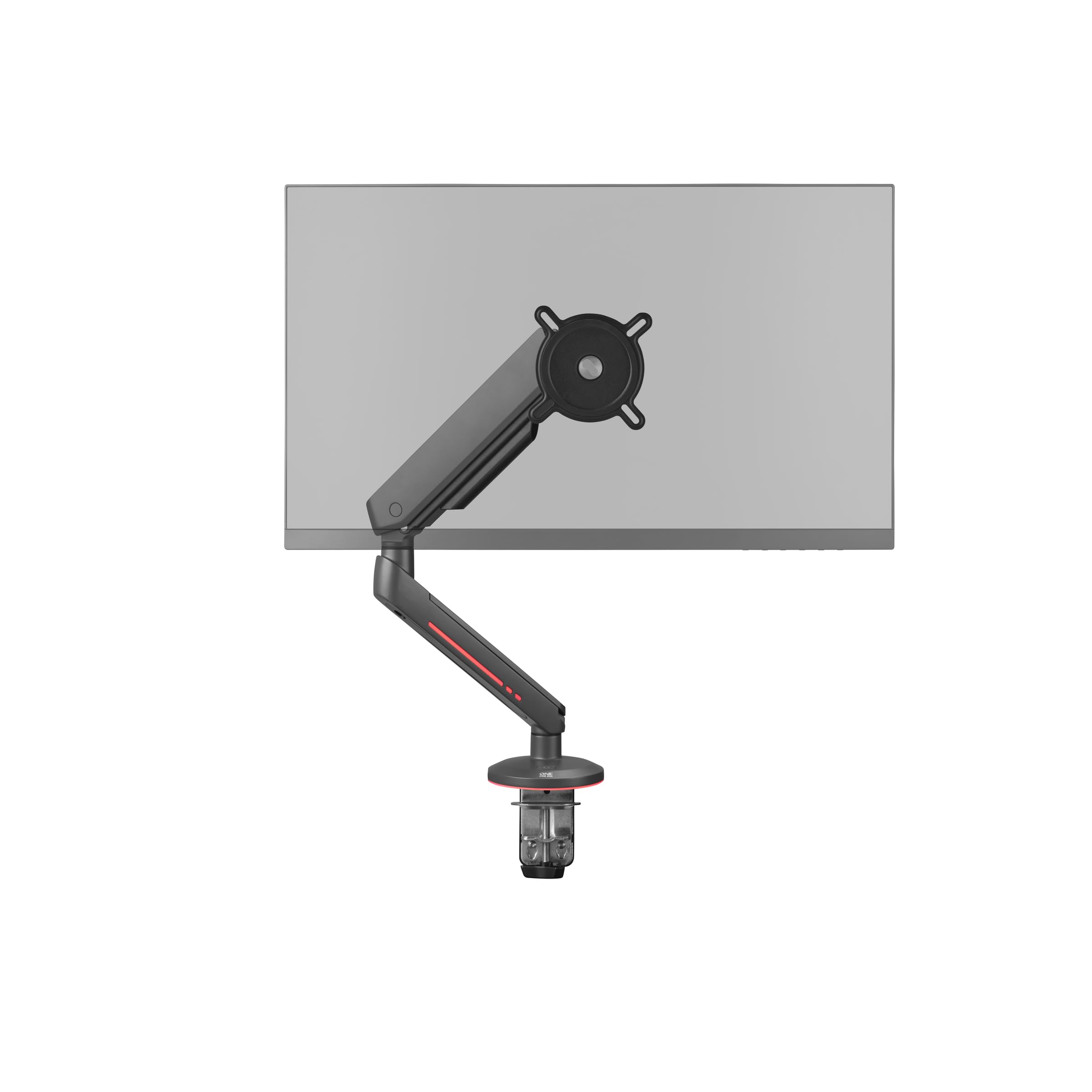 Braccio universale per monitor Gaming One for All-21-45 pollici-VESA 75/100 mm-Regolazione dell'altezza-Inclinazione (80°), rotazione (180°) e rotazione (360°) - 14 kg per schermo-Nero (DM8110)