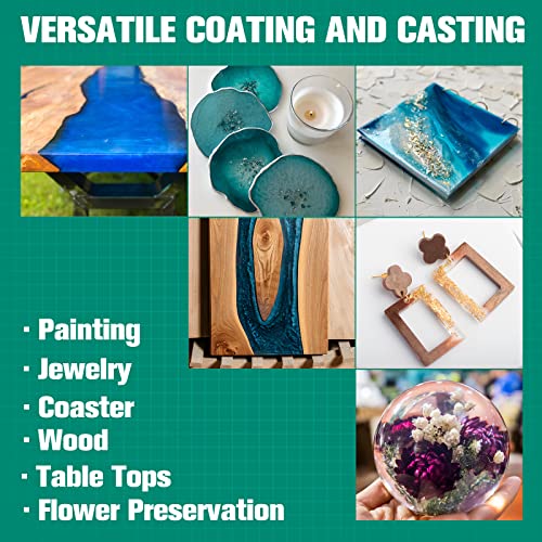 Image of Teexpert Epoxy Resin Crystal Clear: 1 Gallon Epoxy Resin Kit Casting Resin Non Toxic High Gloss for Casting Coating Art DIY Craft Jewelry Wood Table - 2 Part(64oz Resin and 64oz Hardener)